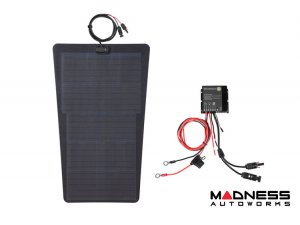 Ford Super Duty Flexible Solar Panel Kit - Complete Kit w/ Waterproof Controller + Hood Decal - 2017-2022 - 65W